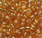 Rocailles 4mm mit Silbereinzug gold