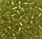Rocailles 4mm mit Silbereinzug hellgrün