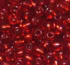 Rocailles 4mm mit Silbereinzug rot