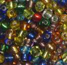 Rocailles 4mm mit Silbereinzug gemischt