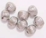 Rillenperle Olive 8x10mm silber