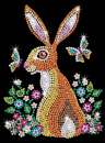 Sequin-Art Original Paillettenbild Hase 1827