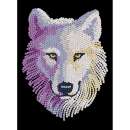 Sequin-Art Original Paillettenbild Schnee Wolf 1932