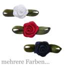 10x Satinrose mit Blatt - paillettenshop.de