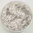 Glasstifte twisted 15mm silber