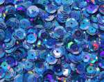 Pailletten 6mm gewölbt rainbowblau irisierend, 6g Dose