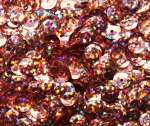 Pailletten 6mm gewölbt bernstein hologramm, 6g Dose