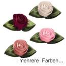 Satinrose mit Blatt paillettenshop