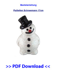 Bastelanleitung Pailletten Sneemann
